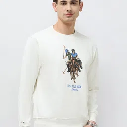 U.S. Polo Assn. Denim Co. Men Brand Logo Printed Round Neck Cotton Pullover Sweatshirt image 3