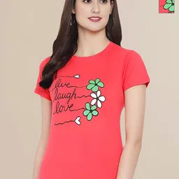 Mast & Harbour Women Pack Of 2 Typography Printed Slim Fit T-shirt-picture-19