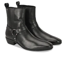 Delize Men Round Toe Casual Biker Boots with Harness-image-94