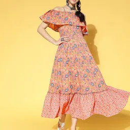 BAESD Ethnic Motifs Print Shoulder Straps Fit & Flare Maxi Dress-picture-21