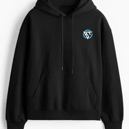 BubbleTwyst Men Graphic Printed Hooded Oversized Sweatshirt image 5