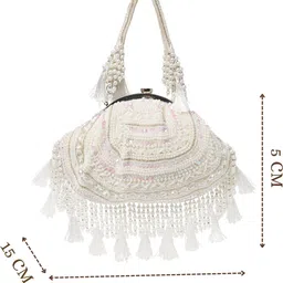 anekaant Party Cream Clutch image 4