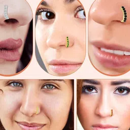 VAMA Gold-Plated Cubic Zirconia Stud Nosepin image 3