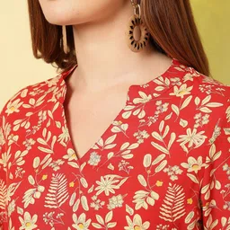 Anouk Rustic Floral Print Mandarin Collar Top image 2