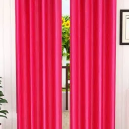 BELLA TRUE Pink 2 Pieces Ripple Fold Long Door Curtains-image-93