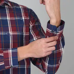 Cantabil Men Original Fit Tartan Checked Spread Collar Cotton Casual Shirt image 2