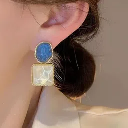 Celestria Square Shaped Korean Drop Earrings image 2