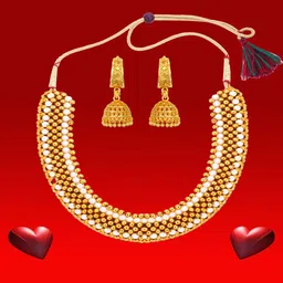 Heer Collection Gold-Plated Beaded Jewellery Set image 1