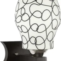 1ST TIME Black & White Printed Wood Contemporary Frustum Shaped Wall Lamp-picture-31