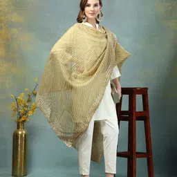 Moda Rapido Striped Kota Leheriya Dupatta with Gotta Patti image 2