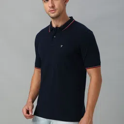 van heusen innerwear Van Heusen Men Solid Polo Collar Pure Cotton T-shirt image 2