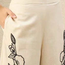 ZUMMER Embroidered Cotton Tunic With Trousers Co-Ords image 4