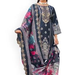 DRAVINAM Trends Embroidered Pure Cotton Unstitched Dress Material-image-57