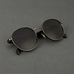 Irayz Unisex Black Lens & Steel-Toned Round Sunglasses with-picture-32