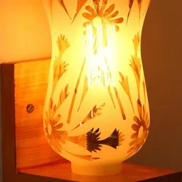 SOMIL Pack of 4 Gold-Toned & White Printed Glass Cylinder Shaped Wall Lamp image 4