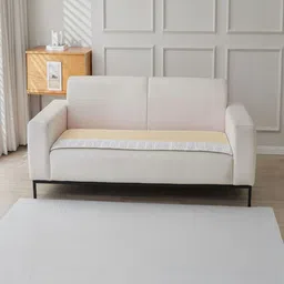 HOUSE OF QUIRK Gold-Toned Solid Velvet 1 Seater Sofa Mat-image-54