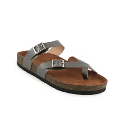 MOZAFIA Women Open Toe Flats with Buckles image 2