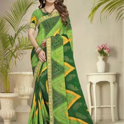 KANOODA Pure Georgette Bandhani Saree-image-94