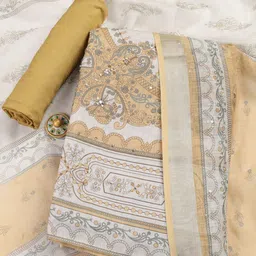 Meena Bazaar Floral Printed Linen Unstitched Dress Material-picture-31