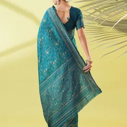 VILLAGIUS Woven Design Zari Ready to Wear Kanjeevaram Saree image 4