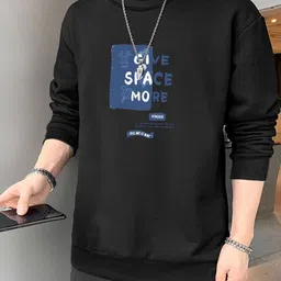 StyleCast x Revolte Men Typography Printed Round Neck Sweatshirt image 2