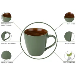 BODHI HOUSE Multicoloured Handcrafted Solid Ceramic Glossy Cups Set of Cups and Mugs image 4