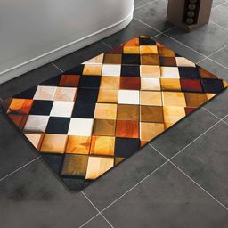 IVAZA Walnut Brown Geometric Patterned 550 GSM Bathmat-picture-26