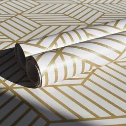fokrim 300 cm ST- Gold Geometric Wallpaper 45x300cm Self Adhesive Sticker image 2