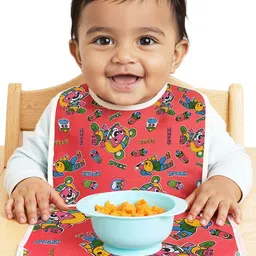 HOMESTIC Red & Blue Printed Reusable Bibs-image-5