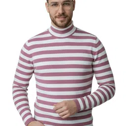 Looks United Men Striped Pullover with Applique Detail-picture-25