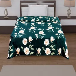 BLUEDOT Green & Brown Floral Printed Woollen AC Room 210 GSM Dohar-image-26