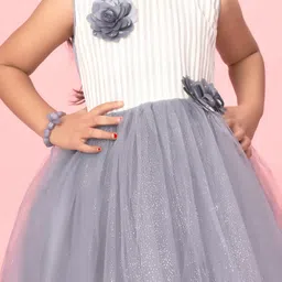 BAESD Striped Net Fit & Flare Midi Dress image 2