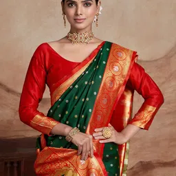 KALINI Woven Design Zari Silk Blend Banarasi Saree image 1