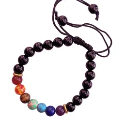Apnisanskriti Unisex 7 Chakra Black Onyx Shine Stone Bracelet-picture-38
