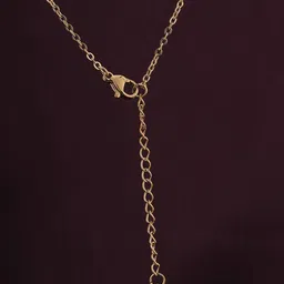 PALMONAS 18K Gold-Plated Stainless Steel Cubic Zirconia Two Layered Solitaire Chain image 2