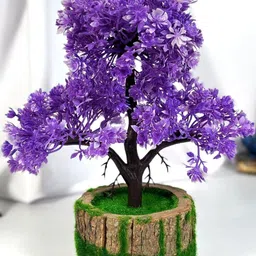 Dekorly Blue Plastic Artificial Flowers & Plants With Pot-image-98