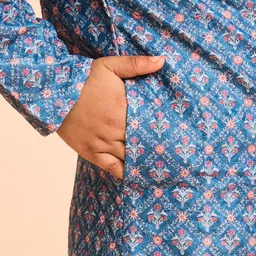 Manyavar Boys Floral Printed Kurta with Pyjama image 3