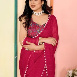 Anouk Striped Gotta Patti Pure Georgette Saree image 4