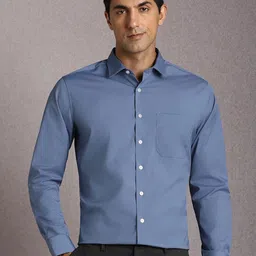 Louis Philippe Men Solid Spread Collar Formal Shirt-image-77