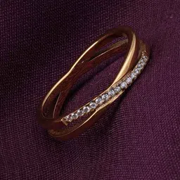 PALMONAS 18KT Gold Plated Criss Cross Ring For Women Waterproof & Anti-Tarnish Ring image 2