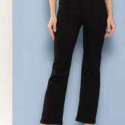 BAESD Women Comfort Relaxed Fit Clean Look Cotton Jeans-image-4