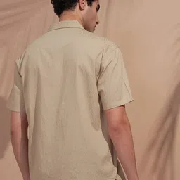 HIGHLANDER Relaxed Fit Textured Cuban Collar Cotton Casual Shirt image 3