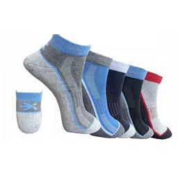 HRX by Hrithik Roshan Pack Of 5 Striped Shoe-Liners Socks image 1