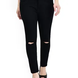 LINARIA Women Classic Slim Fit Slash Knee Jeans-picture-11