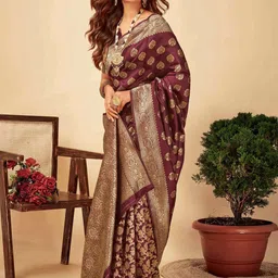 SHRIMAY Woven Design Zari Banarasi Saree-image-91