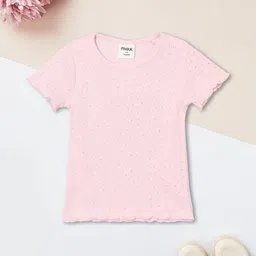 max Girls Embellished Round Neck Short Sleeves Cotton Regular Top-picture-14