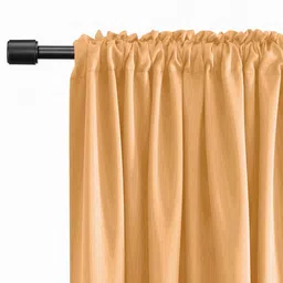 the conversion Gold lightweight Satin Solids 7ft Light Filtering Rod Pocket Door Curtains (2 Pcs) image 2