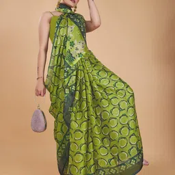 Garden Vareli Geometric Printed Pure Chiffon Saree image 2