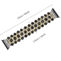 PEEPERLY Crystal Beaded Stretch Bracelet Style Compatible Smart Watch Strap image 3