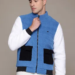 The Roadster Lifestyle Co. Mock Collar Longline  Tailored Jacket with Sherpa Detail image 3